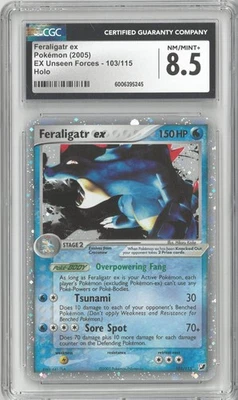 2005 Pokémon EX Unseen Forces FERALIGATR EX #103/115 Holo  ~ CGC 8.5 NM/Mint - Image 1 of 2
