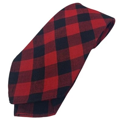 Vintage Arrow Black Red Plaid Cotton Blend Mens Neck Tie Necktie - Изображение 1 из 2