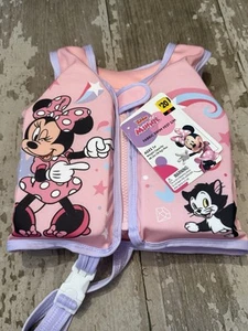 NWT Disney Minnie Mouse Zipper Front Fabric Swim Vest Pink Girls 1+ NEW - Picture 1 of 2