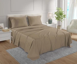 King Sheet Set, 100% Cotton Bed Sheets King Size Sheets Deep Pocket Set, 800 ... - Picture 1 of 9