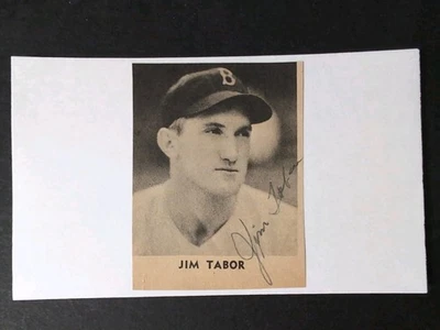Jim Tabor (d.1953) Signed Autograph Cut Debut 1938 Boston Red Sox - Image 1 of 2