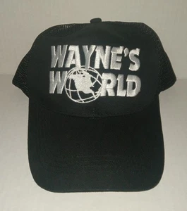 WAYNE'S WORLD HAT One Size Black Adjustable Snap Back Cap 1991 SNL NBC - Picture 1 of 2