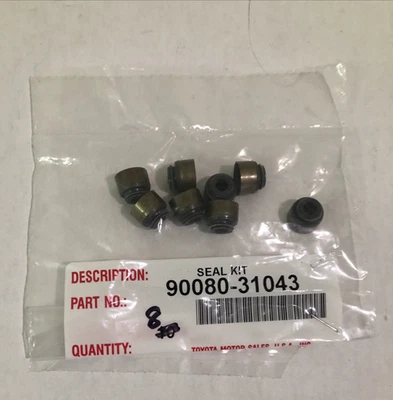 Sello de aceite genuino del vástago de la válvula del motor Toyota (izquierda derecha) 90080-31043 (paquete de 8) Foto 1 de 3