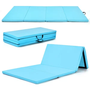 8' x 4' x 2" Folding Gymnastics Tumbling Mat Thickened Exercise Mat Blue - Picture 1 of 10