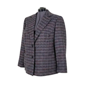 Blazer Kasper Tweed Talla 18W Multicolor 2 Botones Cierre Muesca Cuello Bolsillos - Imagen 1 de 10