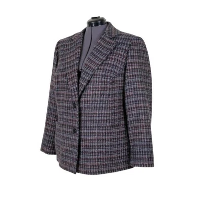 Blazer Kasper Tweed Talla 18W Multicolor 2 Botones Cierre Muesca Cuello Bolsillos Foto 1 de 4