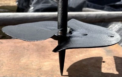 Antique Hand Forged Earth Hole Auger Manual Post Hole Digger Sandblasted Primed - Image 1 of 4