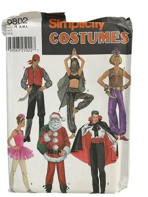Simplicity 9802 Costumes Adult Sizes S M L Vintage 26 Pieces FF UNCUT - Image 1 of 2