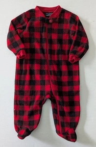 Unisex Baby Size: 3-6 Months Faded Glory Red & Black Buffalo Plaid Sleeper - Picture 1 of 4