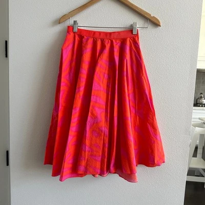 Falda midi de algodón con estampado COS rosa naranja talla 2 Foto 1 de 4