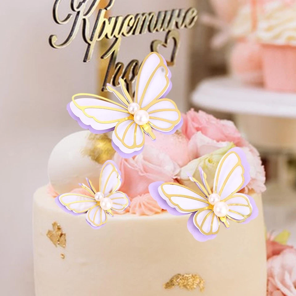 Delicados adornos para pasteles de mariposas para ocasiones especiales Foto 1 de 1