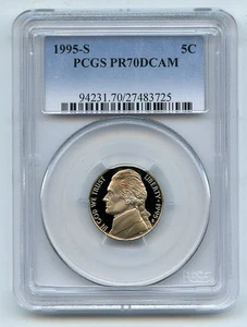 1995 S 5C Jefferson Nickel Proof PCGS PR70DCAM - Picture 1 of 1