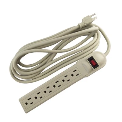 12 ft Power Cord 6 AC 3 Prong Heavy Duty Power Strip Extender Good Quality - Image 1 of 2