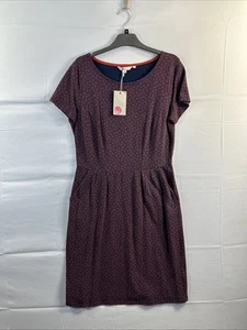 Women Dress Size 12 R Boden Midi Multicoloured Cotton Short Sleeve with Pockets - Picture 1 of 11
