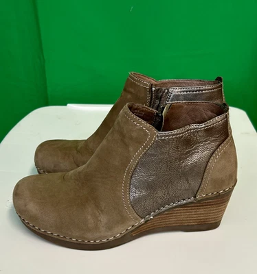 DANSKO Leather Wedge Ankle Bootie Sz 36 / US Size 6 EUC - Image 1 of 4