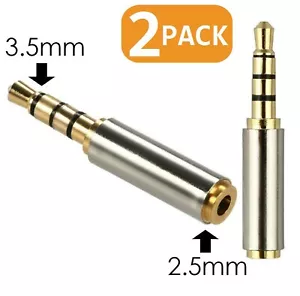 Gold Plated 3.5mm Male to 2.5mm Female Headphone Audio Adapter Jack Stereo or... - Picture 1 of 5