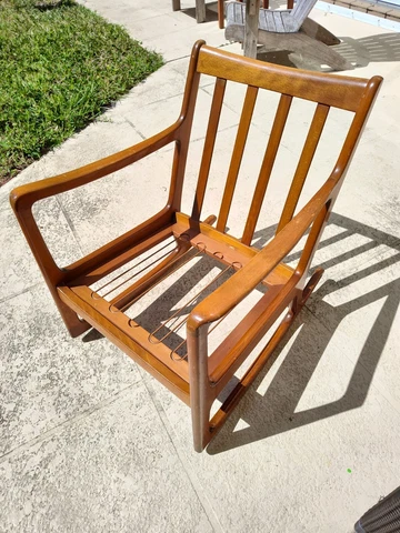 Ole Wanscher for France & Son Danish Mid Century Modern Teak Rocking Chair MCM Cover