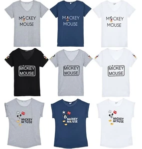 Ladies Mickey Mouse T Shirt Womens Disney Short Sleeve T-Shirt Top Sizes S to XL - Picture 1 of 19