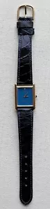 Quarzuhr der Marke LUZ 80er Jahre, vergoldetes Gehäuse, Lederarmband. - Bild 1 von 2