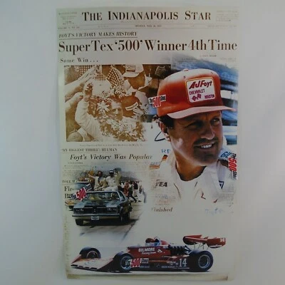 A.J. Foyt "Super Tex" Indy 500 Winner 4th Time 1977 The Indianapolis Star Poster - Image 1 of 4