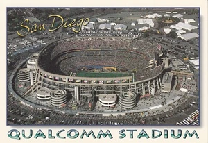 San Diego Qualcomm Stadium 5x7 Postkarte - Super Bowl XXXII Denver vs. Green Bay - Bild 1 von 2