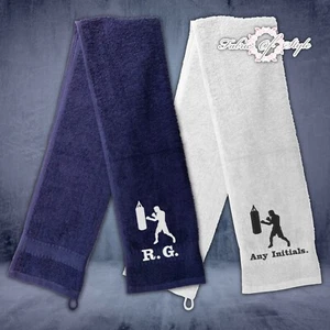 Personalised Boxing Towel Gym Embroidered Any Name or Initials Gift for Him - Picture 1 of 5