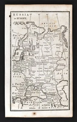 1830 Nathan Hale Mapa Rusia Europa Moscú San Petersburgo Polonia Finlandia Ucrania Foto 1 de 2
