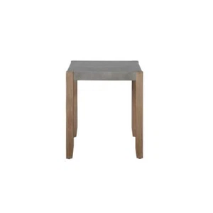 Alaterre Furniture End Table 21"x21"x24" Square Gray Faux Concrete+Wood Indoor - Picture 1 of 5