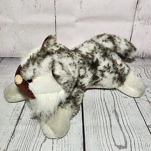 Vintage Pound Purries Plüschtier grau weiß Langhaar Katze Tonka Stofftier - Bild 1 von 9