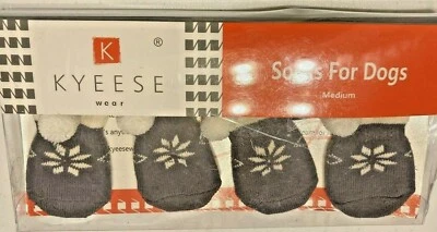 Calcetines Kyeese Wear 4 Copo de Nieve Gris y Blanco - Botines para Perros - Medianos Foto 1 de 2