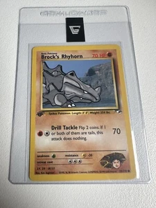 Brock’s Rhyhorn 1st Edition Gym Heroes 70/132 WOTC Vintage Pokemon - Picture 1 of 10