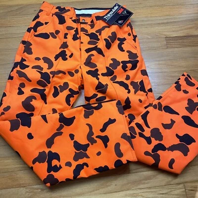 Vintage Cabela’s Men’s 34x31 Gore-Tex Camo Orange Blaze Hunting Pants USA - Image 1 of 4