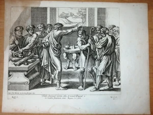 GRAVURE PIERRE MARIETTE 18EME SCENE BIBLIQUE ROI DAVID & SAMUEL - Picture 1 of 1