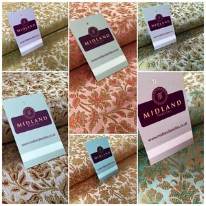 £15 Indian Floral Banarsi Brocade Faux Silk fabric 111cm Wide MP1129 Mtex - Picture 1 of 75
