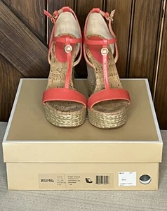 Michael Kors Watermelon Leather Kerri Espadrille Wedges~ Size 7~ GORGEOUS! - Picture 1 of 9