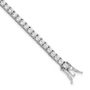Sterling Silver Brilliant-cut Cubic Zirconia Tennis Bracelet 7" for Women 7.51gm - Picture 1 of 5