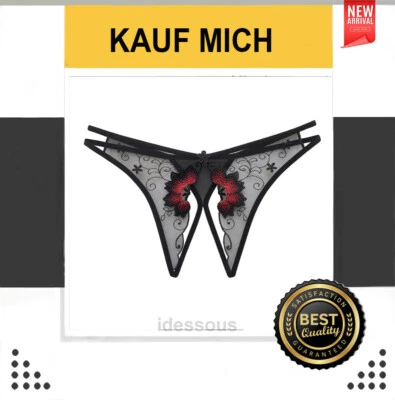 Rio String ouvert transparent Dessous Slip sexy schwarz Tanga edel Reizwäsche - Bild 1 von 4