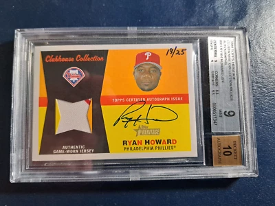 Ryan Howard Heritage 2009 - Colección Clubhouse reliquias #CCAR-RH/25 automático como nuevo Foto 1 de 3