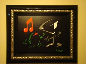 Michael Godard "Singing Martini" Original Acrylic on Canvas - Picture 1 of 1