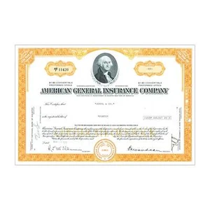 American General Insurance Stock // 1-99 Shares // Orange // 1960s-70s - Picture 1 of 2