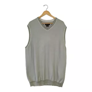 Oak Hill Para Hombres XLT Verde Tejido Sin Mangas Suéter Chaleco Golf XL Alto 100% Algodón - Imagen 1 de 4