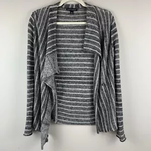 Cardigan donna Banana Republic aperto misto lana alpaca grigio a righe taglia media - Foto 1 di 10