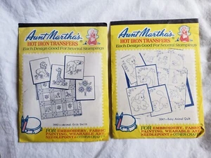 Aunt Martha's Hot Iron Transfers lot of 2, Animals for quilts or Tea Towels - Picture 1 of 4