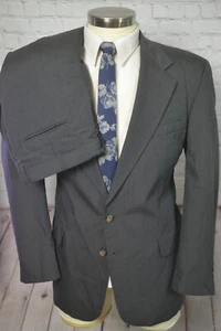Stafford Mens Brown Wool Pinstripe 2 Piece Suit 42R Jacket 35x27 Pant - Picture 1 of 10