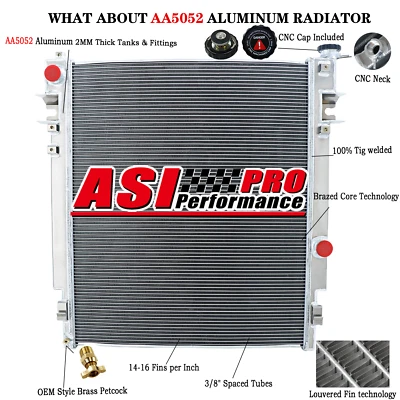 4~Rows Aluminum Radiator For 2010-2012 Dodge Ram 2500&3500&4500 6.7L Cummins MT - Image 1 of 4