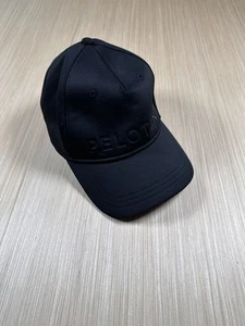 Peloton Baseball Cap Mens One Size Black Stretch Spellout Logo Strapback Hat - Picture 1 of 3