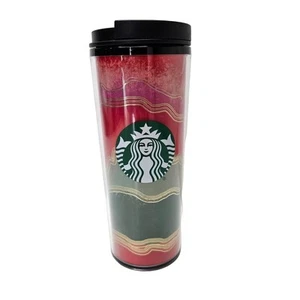 Starbucks 2021 Holiday Travel Tumbler 16oz Red Green Plastic - Picture 1 of 9