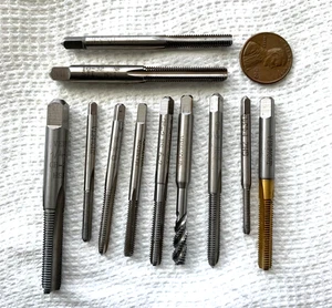 Mixed Lot of 11 Spiral Flute Straight Plug Taps Brands Varies VERMONT ETC.. - Picture 1 of 4