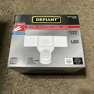 NEW Defiant 3000 Lumens Motion Activated Integrated LED Hardwired Flood Light - Picture 1 of 4