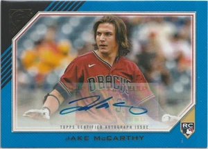 Jake McCarthy 2022 Topps Gallery Blue Rookie Auto #RA-JMC Baseball #/50e - Foto 1 di 2